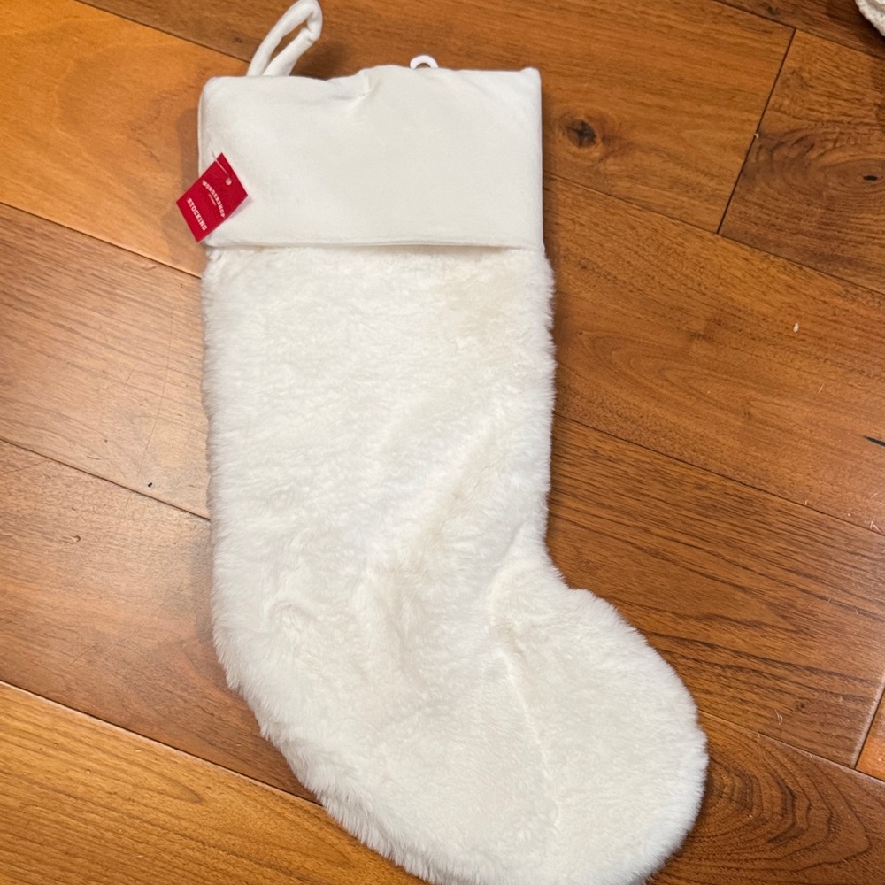 Wondershop Ivory Faux Fur Holiday Stocking
